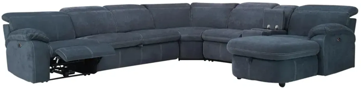 Enbright Microfiber 6-pc. Power-Reclining Sectional w/ Pop-Up Sleeper