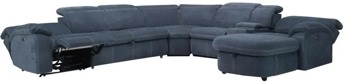 Enbright Microfiber 6-pc. Power-Reclining Sectional w/ Pop-Up Sleeper