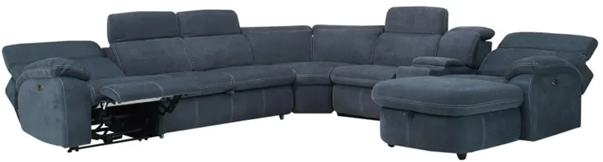 Enbright Microfiber 6-pc. Power-Reclining Sectional w/ Pop-Up Sleeper