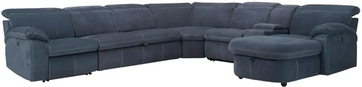 Enbright Microfiber 6-pc. Power-Reclining Sectional w/ Pop-Up Sleeper