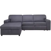 Aspen 2-pc. Left Arm Facing Sofa Chaise w/ Pop-Up Sleeper and Ratchet Headrest in Charcoal by Bellanest