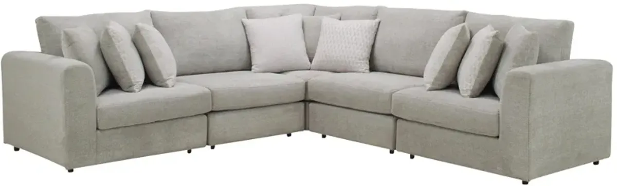 Cassio 5-pc. Sectional in Gray by Flair