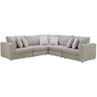 Cassio 5-pc. Sectional in Gray by Flair
