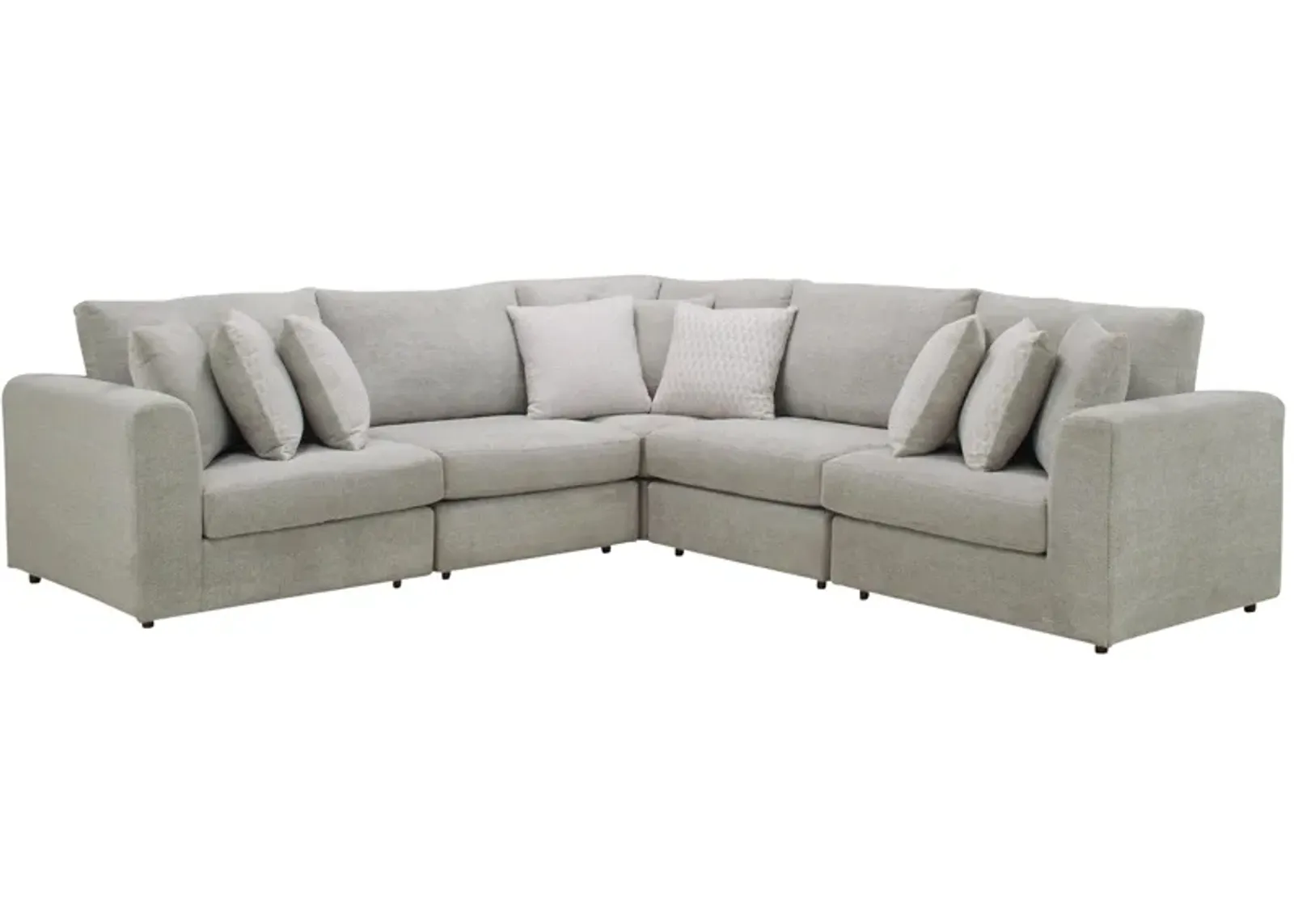 Cassio 5-pc. Sectional in Gray by Flair