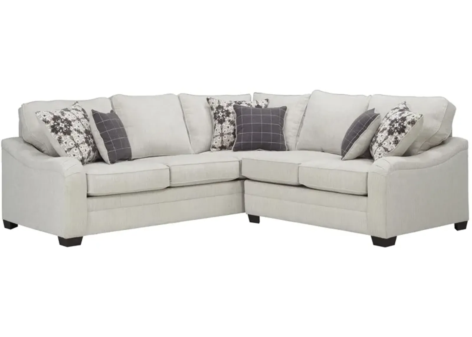 Caid 2-pc. Chenille Sectional Sofa in Beige by Flair