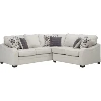 Caid 2-pc.. Chenille Sectional Sofa in Beige by Flair