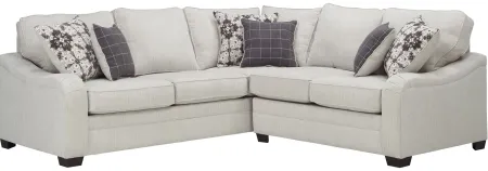 Caid 2-pc. Chenille Sectional Sofa in Beige by Flair