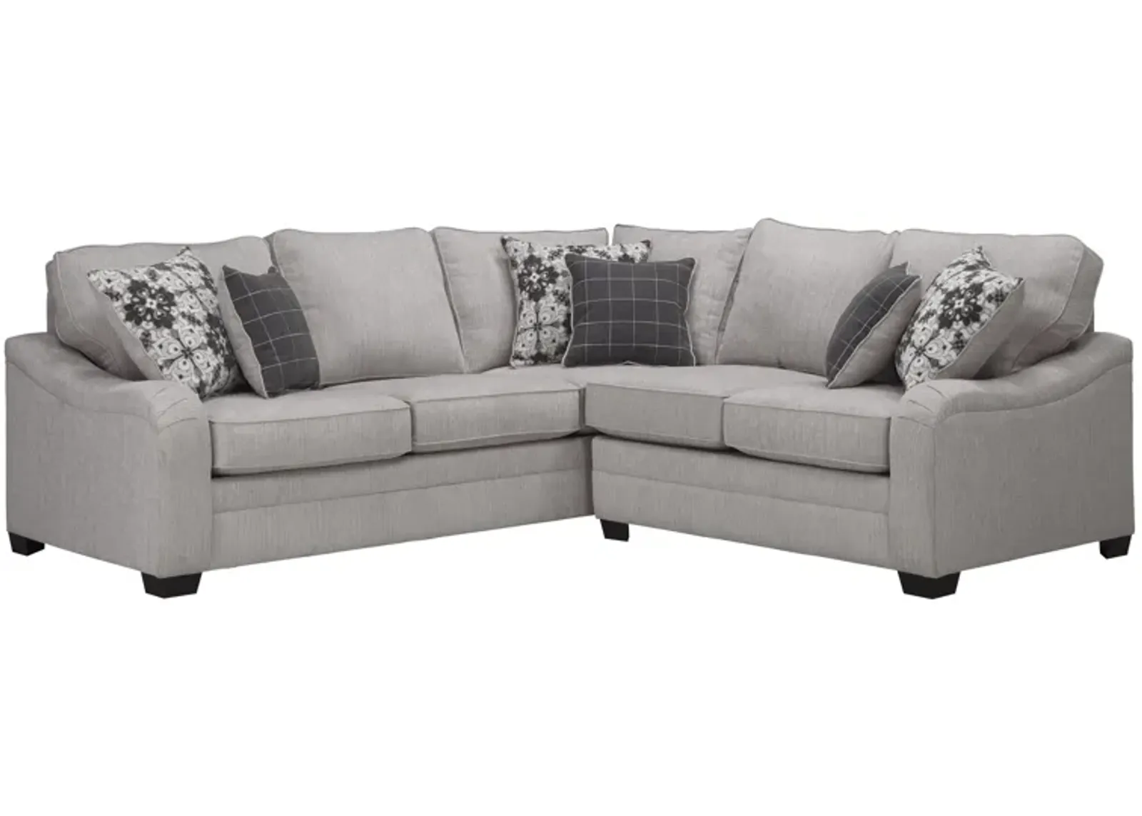 Caid 2-pc. Chenille Sectional in Gray by Flair