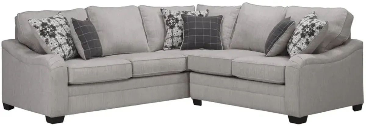 Caid 2-pc. Chenille Sectional in Gray by Flair