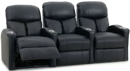 Midway 3-pc. Leather Power-Reclining Sectional Sofa in Black by Bellanest
