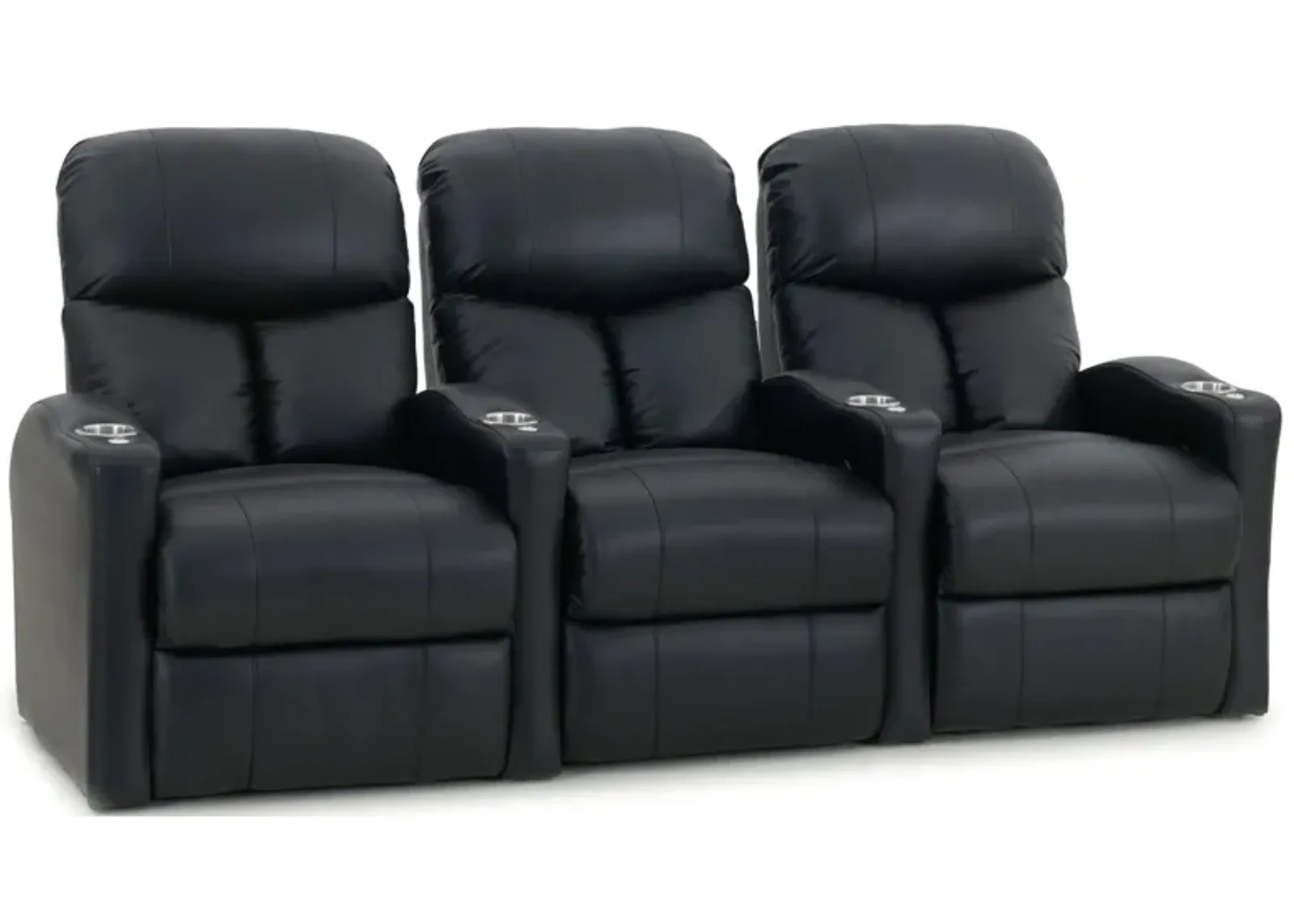 Midway 3-pc. Leather Power-Reclining Sectional Sofa in Black by Bellanest