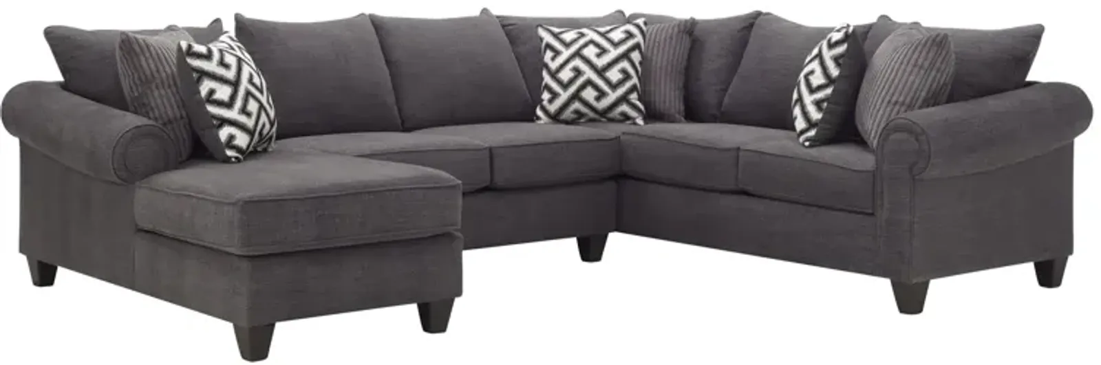 Piper 3-pc. Chenille Sectional Sofa