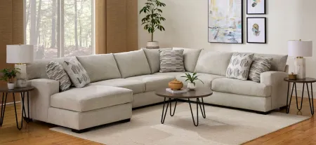 Haley 4-pc. Sectional in Haley Ivory by Style Line