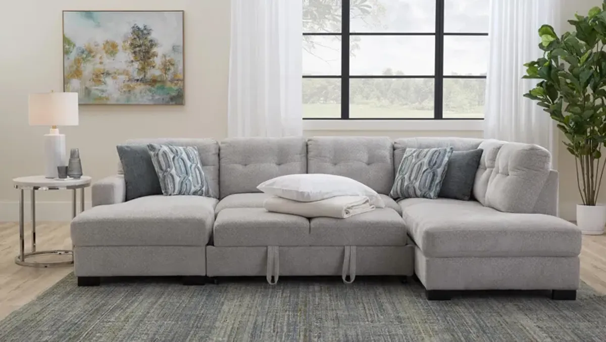 Pierce 3-pc. Sectional w/ Pop Up Sleeper