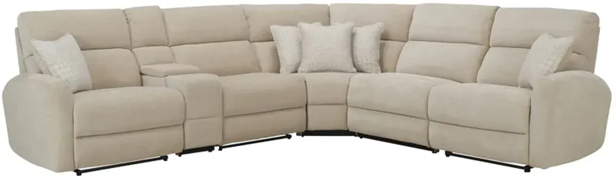 Fletcher 6-pc. Power Sectional w/ Power Headrests in Shambala Porcelain by Bellanest