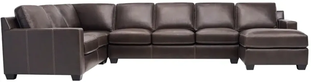 Anaheim Leather 4-pc. Sectional w/ Queen Sleeper