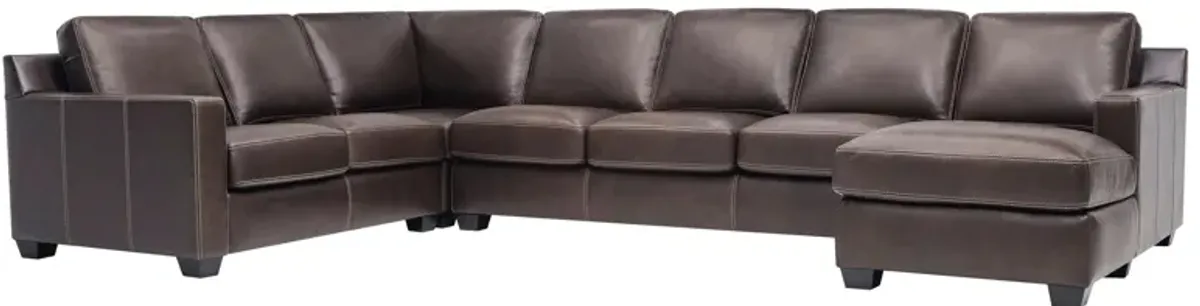 Anaheim Leather 4-pc. Sectional w/ Queen Sleeper