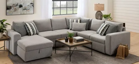 Barry 4-pc. Sectional w/ Pop-Up Sleeper in Gray by Bellanest