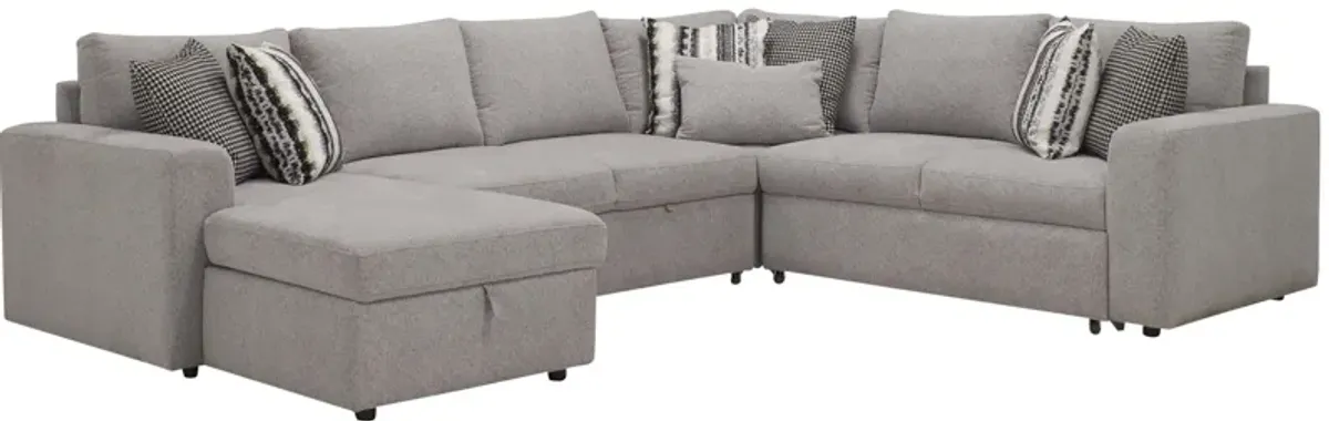 Barry 4-pc. Sectional w/ Pop-Up Sleeper in Gray by Bellanest