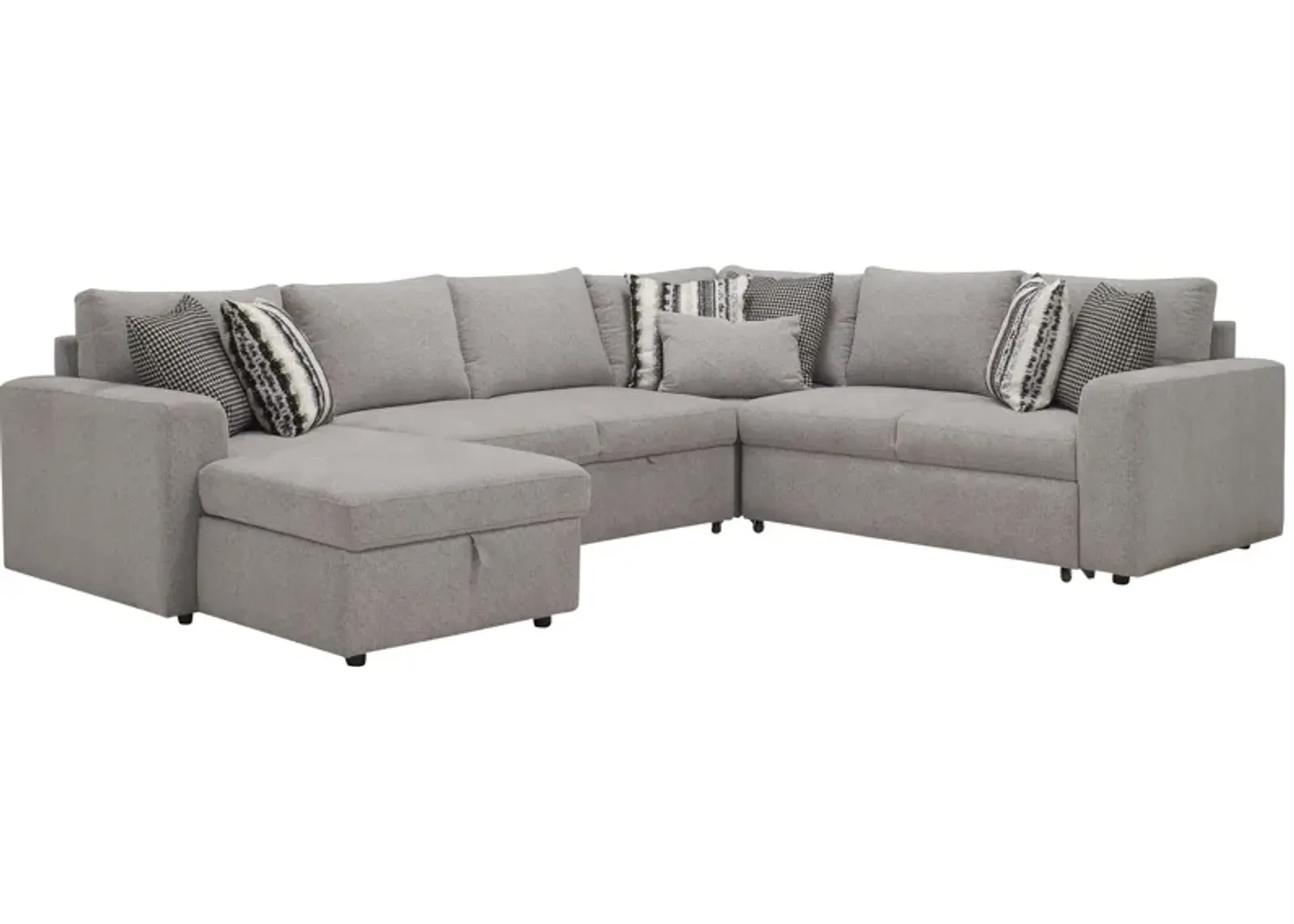 Barry 4-pc. Sectional w/ Pop-Up Sleeper in Gray by Bellanest