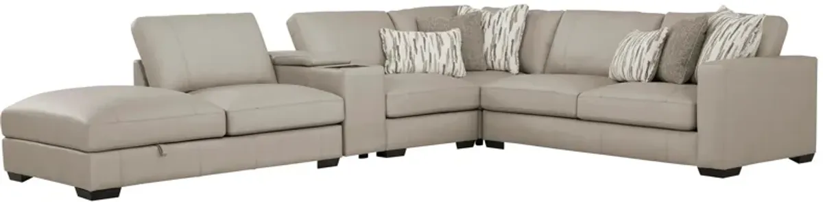 Oaklynn Leather 5-pc. Sectional