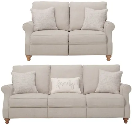 Lamont 2-pc. Power Sofa and Loveseat Set in Beige by Bellanest