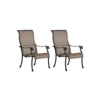 Castle Rock Outdoor Sling Dining Chair, Set of 2 in Gray by Bellanest
