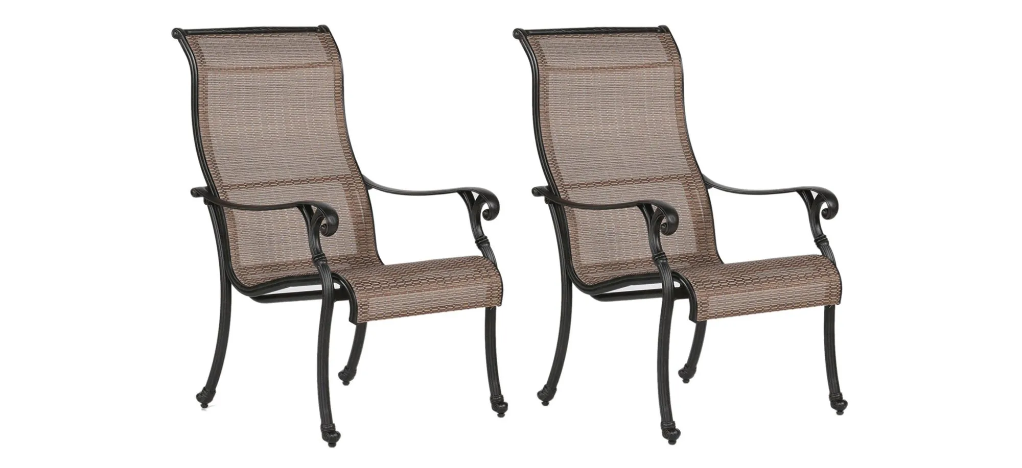 Castle Rock Outdoor Sling Dining Chair, Set of 2 in Gray by Bellanest