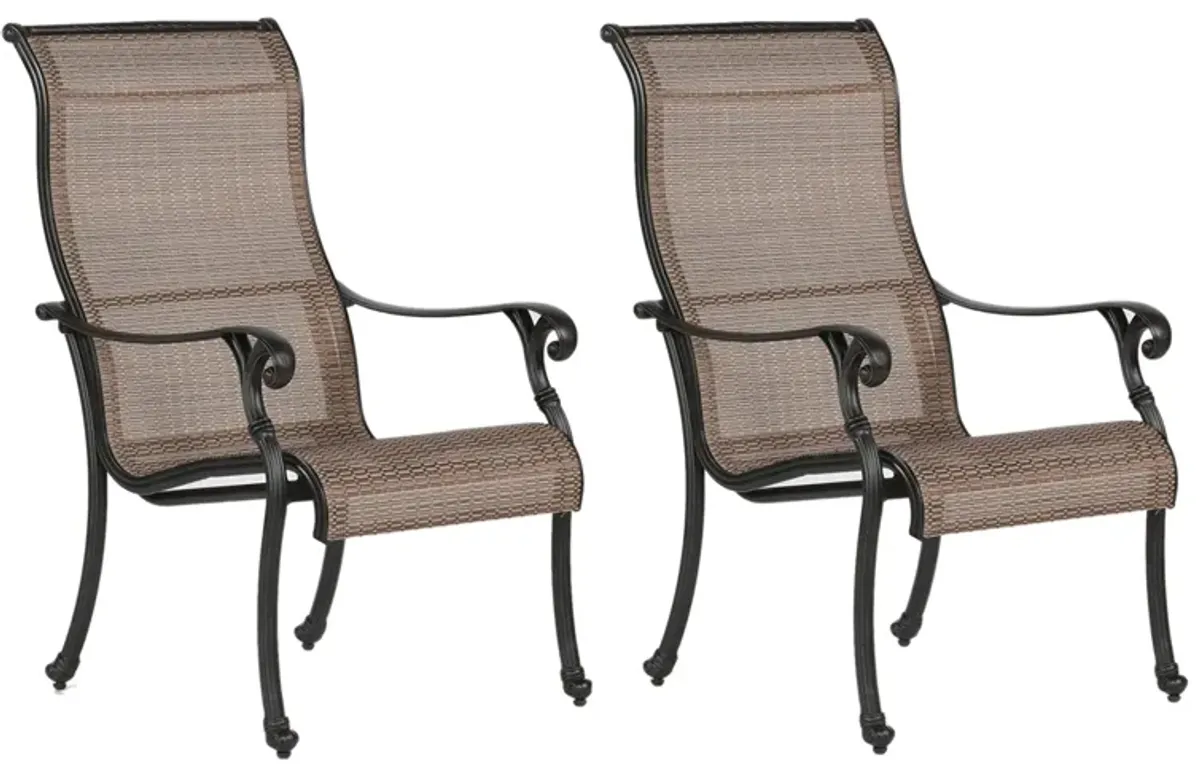 Castle Rock Outdoor Sling Dining Chair, Set of 2 in Gray by Bellanest