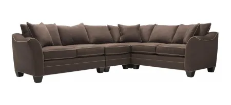 Foresthill 4-pc. Loveseat Sectional Sofa in Suede So Soft Chocolate by H.M. Richards