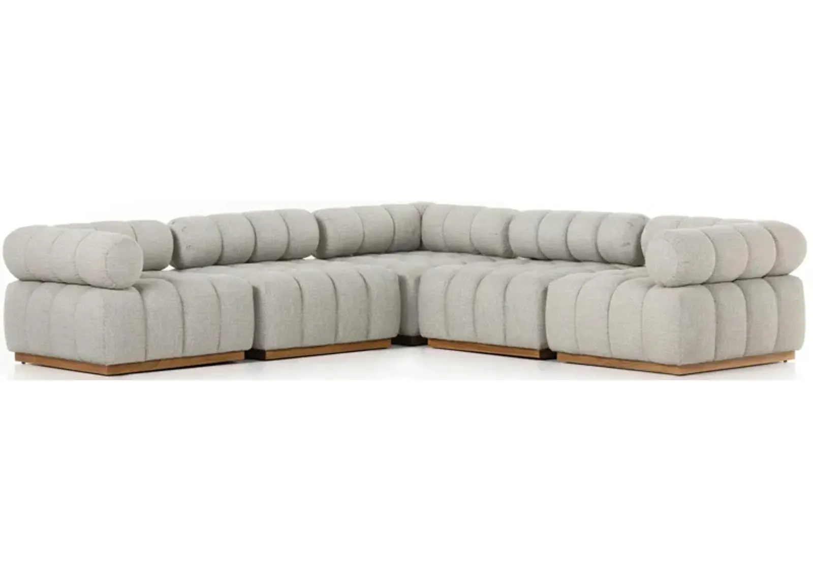 Roma Outdoor Sectional 5-pc. in Faye Ash by Four Hands