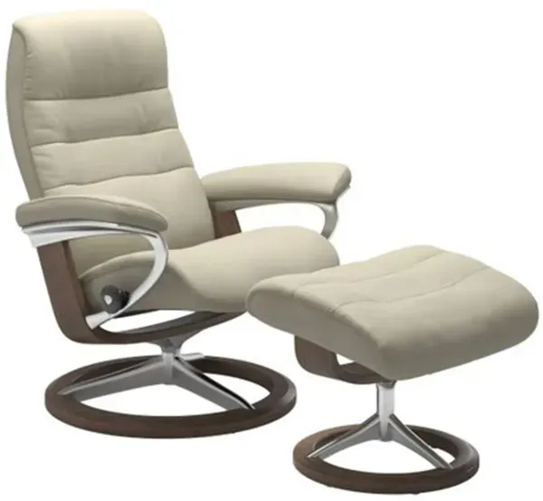 Stressless Opal Large Signature Reclining Chair and Ottoman