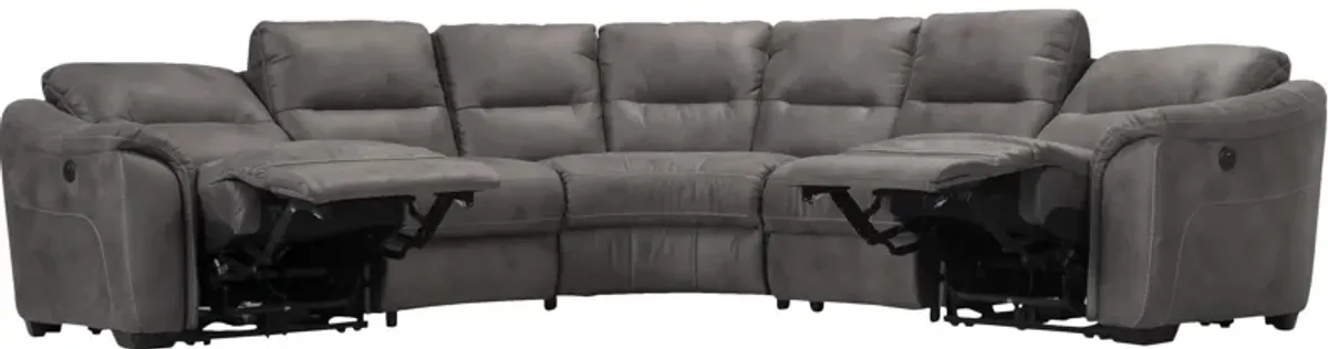 Rockland Microfiber 5-pc. Power Sectional