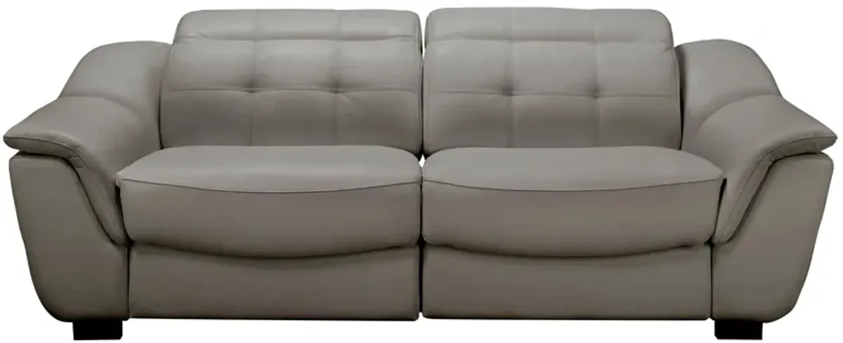 Cadori 2-pc. Leather Power Sofa w/ Power Headrest in Gray by Chateau D'Ax