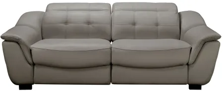 Cadori 2-pc.. Leather Power Sofa w/ Power Headrest in Gray by Chateau D'Ax