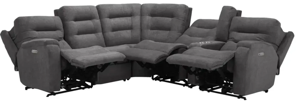 Halenbeck 6-pc. Triple Power Sectional in Gray by Flexsteel