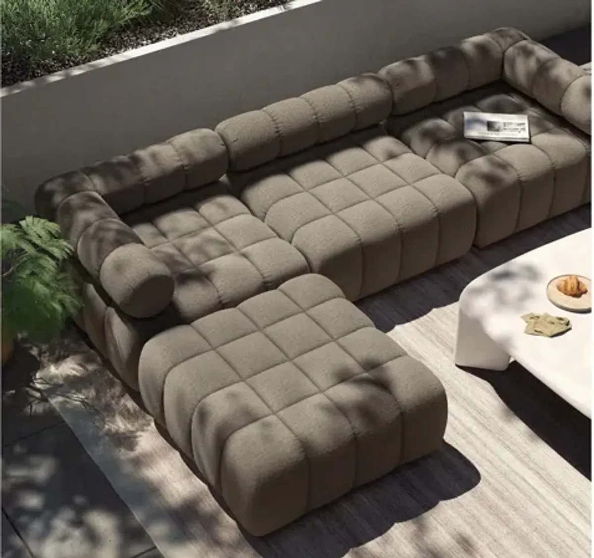 Roma Outdoor Sectional W/ Ottoman 4-pc.