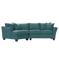 Foresthill 2-pc. Left Hand Cuddler Sectional Sofa in Santa Rosa Turquoise by H.M. Richards