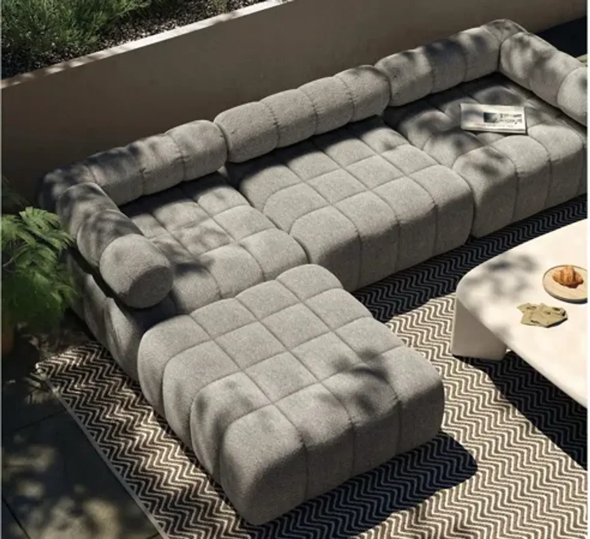 Roma Outdoor Sectional W/ Ottoman 4-pc.