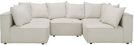 Loris Chenille 5-pc. Pit Sectional in White by Aria Designs