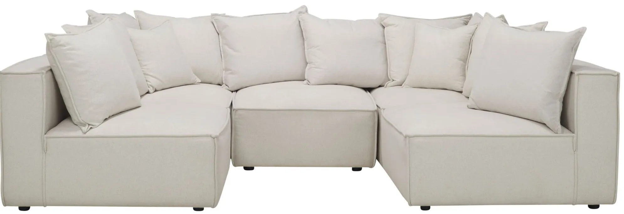 Loris Chenille 5-pc. Pit Sectional in White by Aria Designs