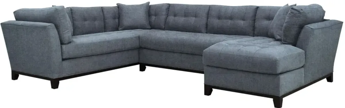 Cityscape 3-pc. Sectional in Elliot French Blue by H.M. Richards