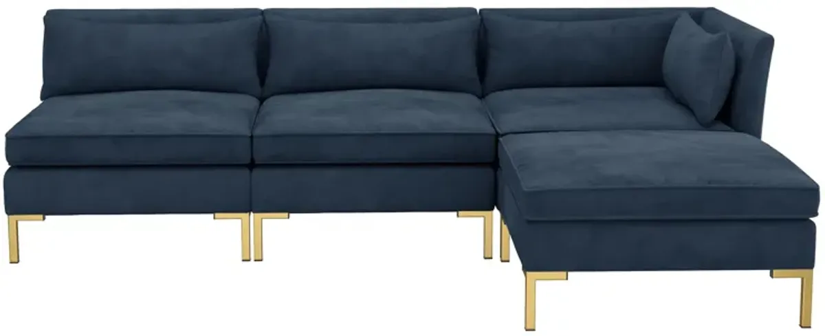 Stacy 4-pc. Modular Sectional Sofa in Premier Navy by Skyline