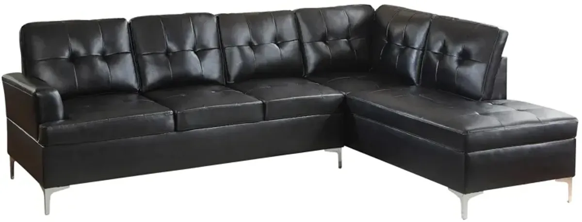 Cruz 2-pc. Sectional Sofa in Black by Homelegance