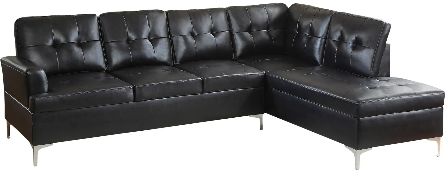 Cruz 2-pc. Sectional Sofa in Black by Homelegance