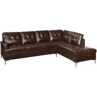 Cruz 2-pc. Sectional Sofa in Brown by Homelegance