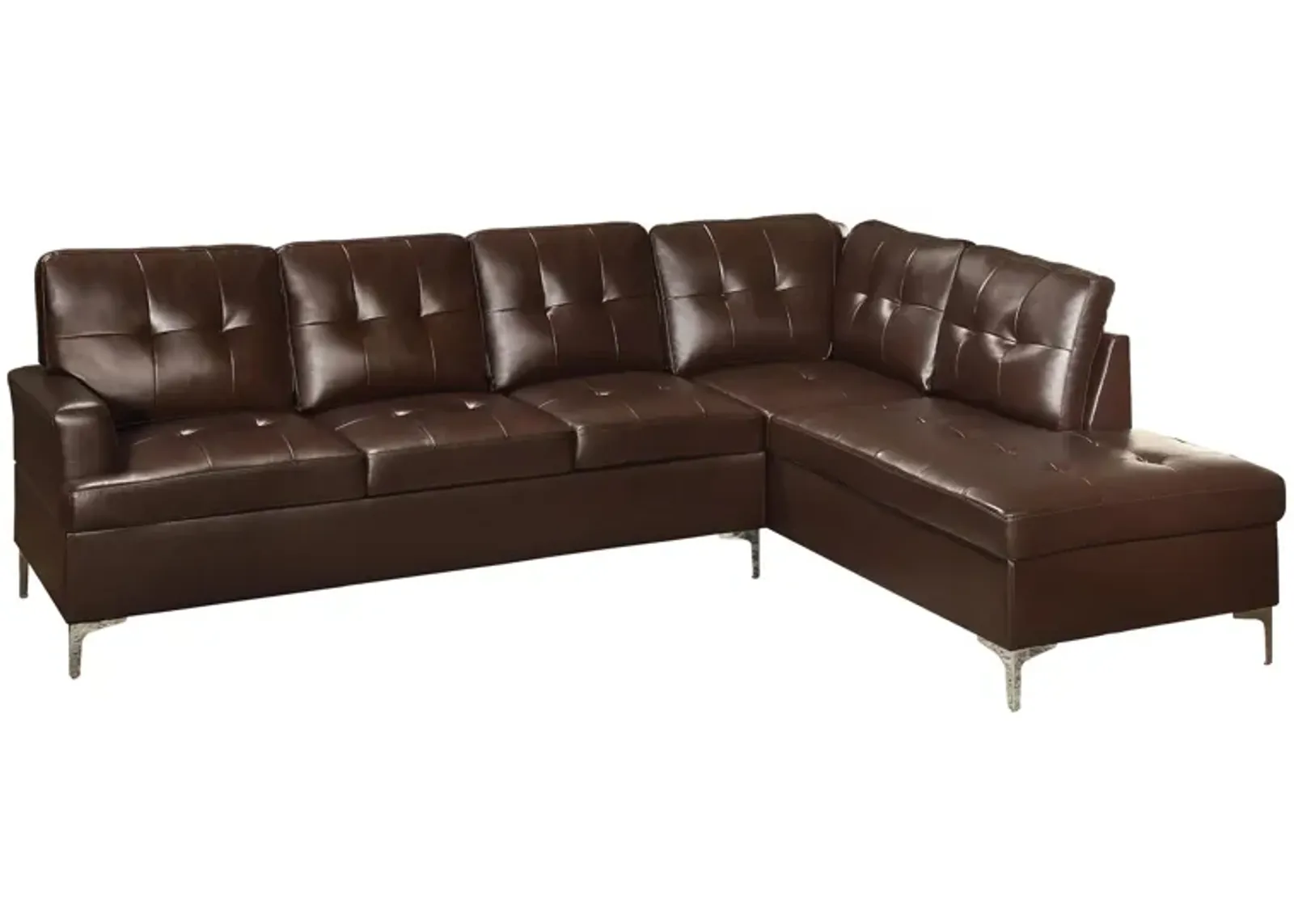 Cruz 2-pc. Sectional Sofa in Brown by Homelegance