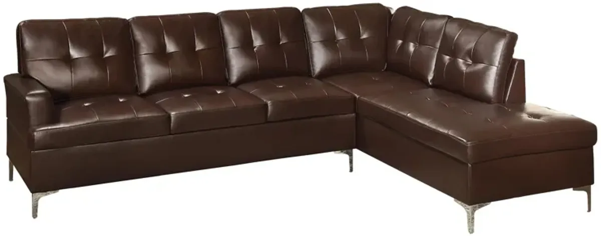 Cruz 2-pc. Sectional Sofa in Brown by Homelegance