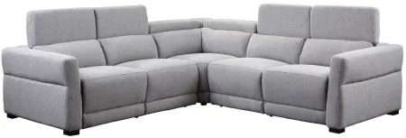 Isla Power Reclining Sectional Sofa in Gray Tweed by Steve Silver Co.