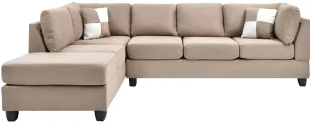 Malone 2-pc. Reversible Sectional Sofa in Saddle by Glory Furniture